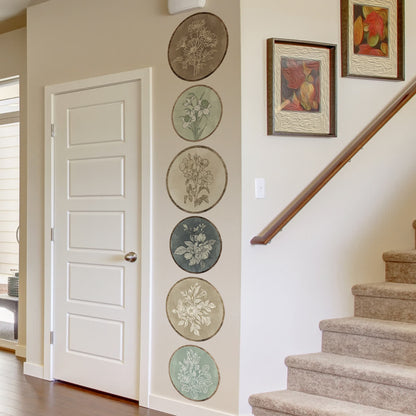 Abnehmbare Wandaufkleber mit versteckter Klebefläche und Blumenmotiven