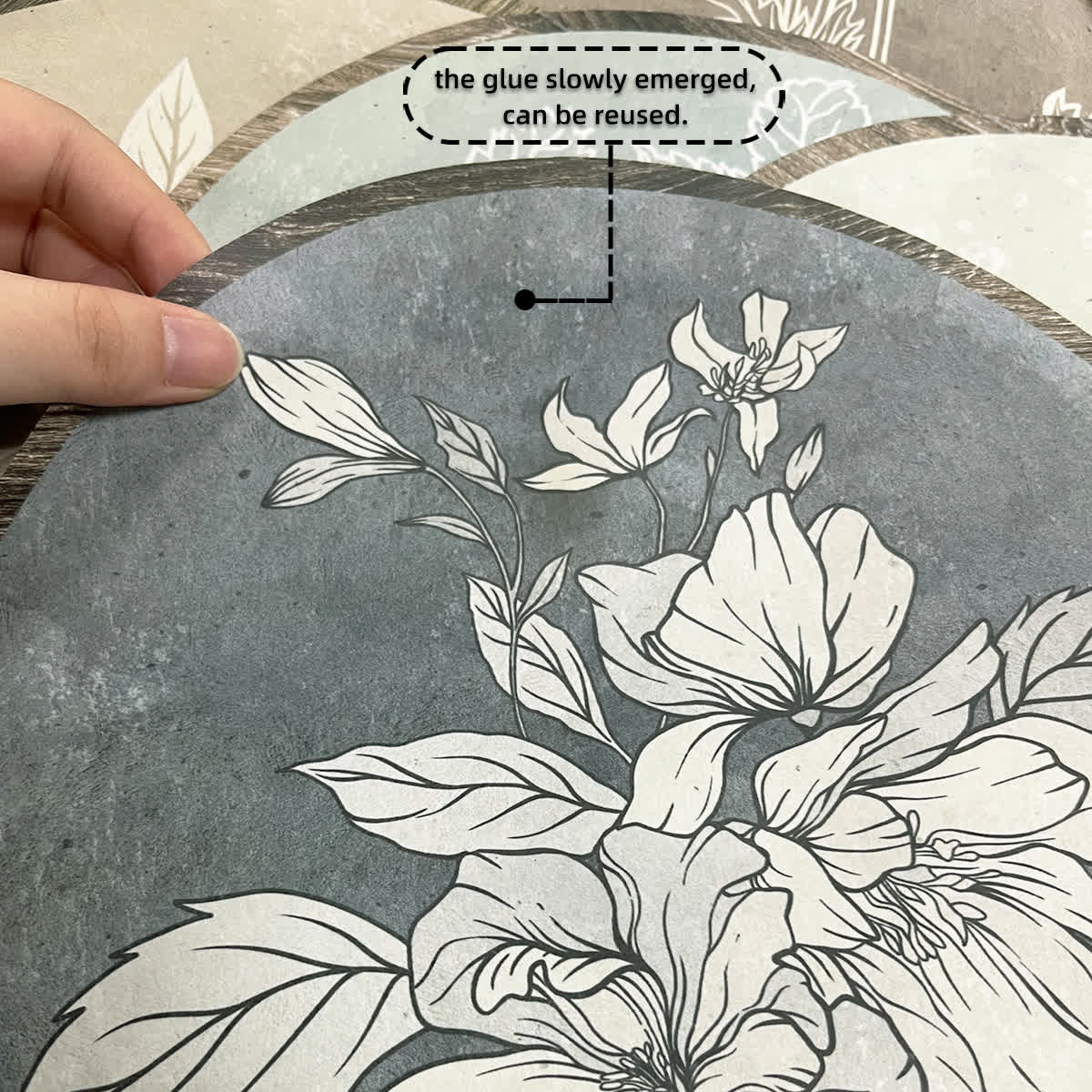 Abnehmbare Wandaufkleber mit versteckter Klebefläche und Blumenmotiven