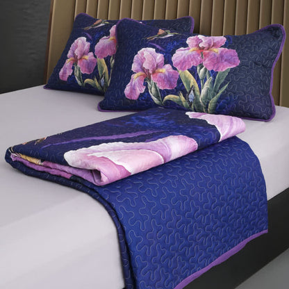 Gestepptes, weiches Bettwäscheset mit Blumen- und Vogelmotiv (3-teilig) - image 2
