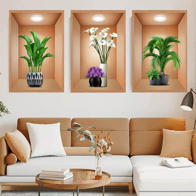 3D Botanische Wandaufkleber Hintergrunddekoration