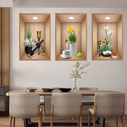 3D Botanische Wandaufkleber Hintergrunddekoration