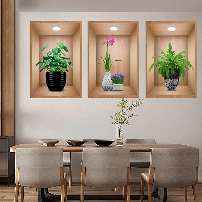 3D Botanische Wandaufkleber Hintergrunddekoration