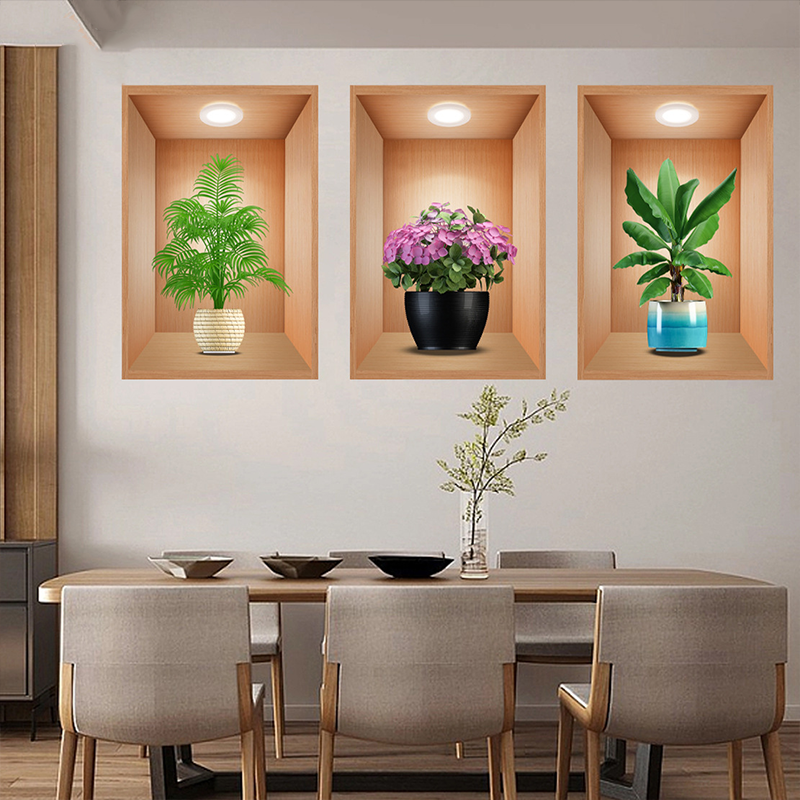 3D Botanische Wandaufkleber Hintergrunddekoration