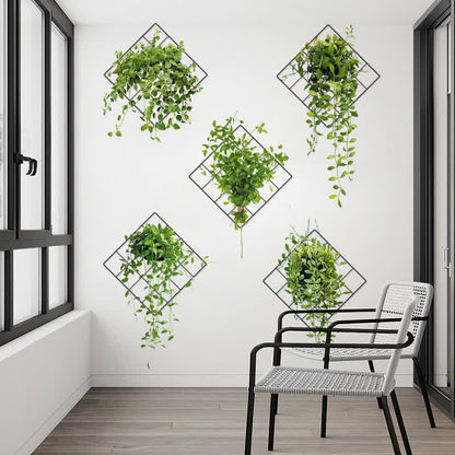 3D-Wandaufkleber mit botanischen Motiven im Topf