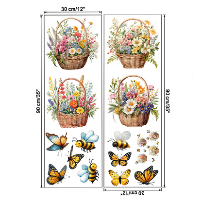 Abnehmbare Wandaufkleber mit Blumen und Schmetterlingen