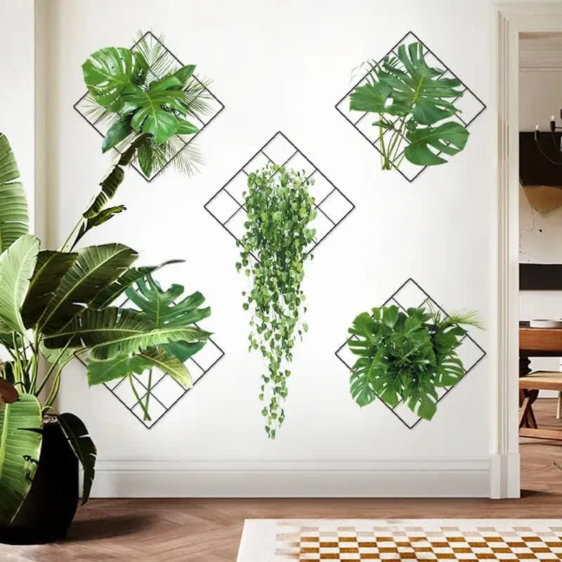 3D-Wandaufkleber mit botanischen Motiven im Topf