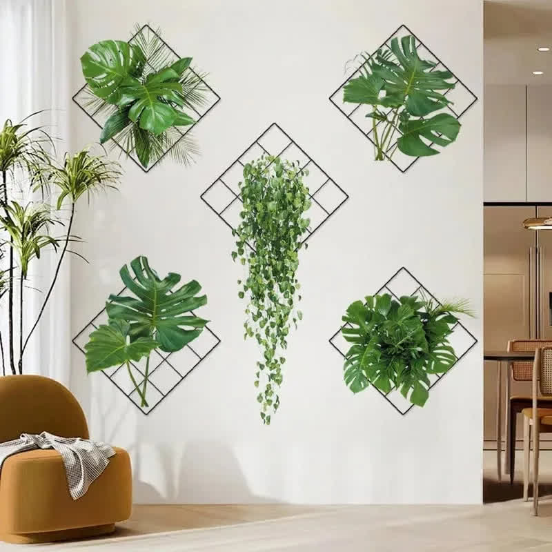 3D-Wandaufkleber mit botanischen Motiven im Topf