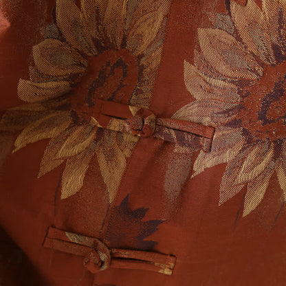 Retro Sonnenblumen Stehkragen Paar Pyjama Set