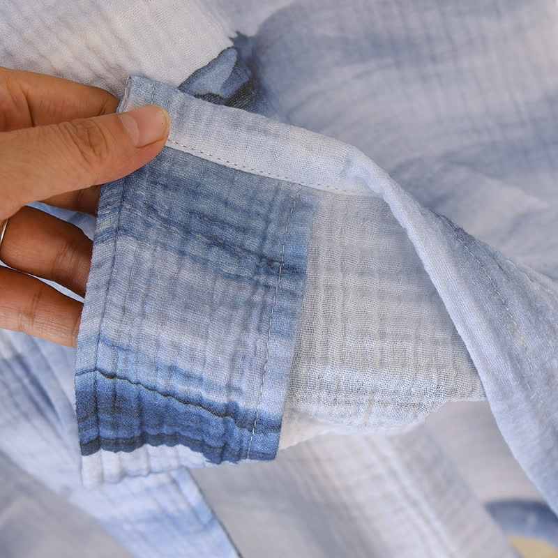 Pyjama-Set aus Baumwollgaze mit Gletscher-Print in Neutral
