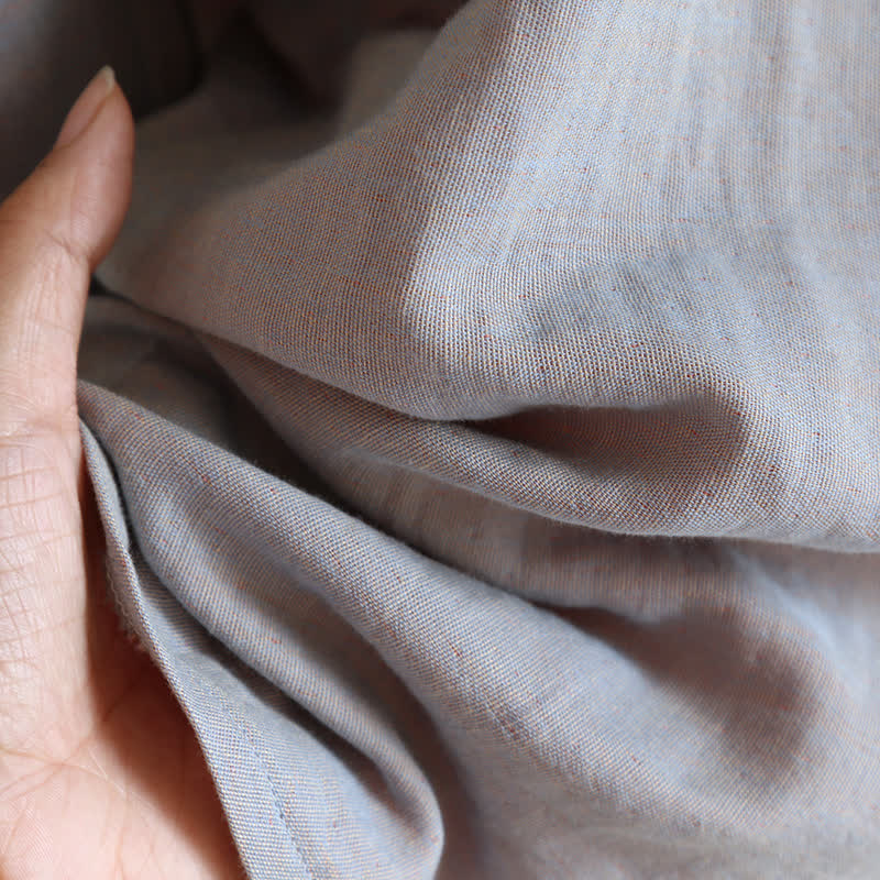 Doppellagiges Pyjama-Set aus Baumwollgaze mit Farbblockdesign