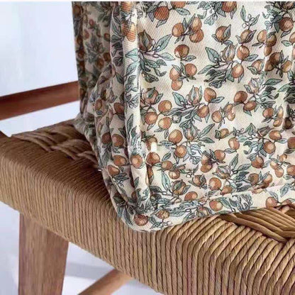 Aufbewahrungskorb aus reiner Baumwolle mit Blumenmuster und Griffen