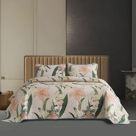 Gestepptes Bettwäscheset „Rural Blooming Lily“