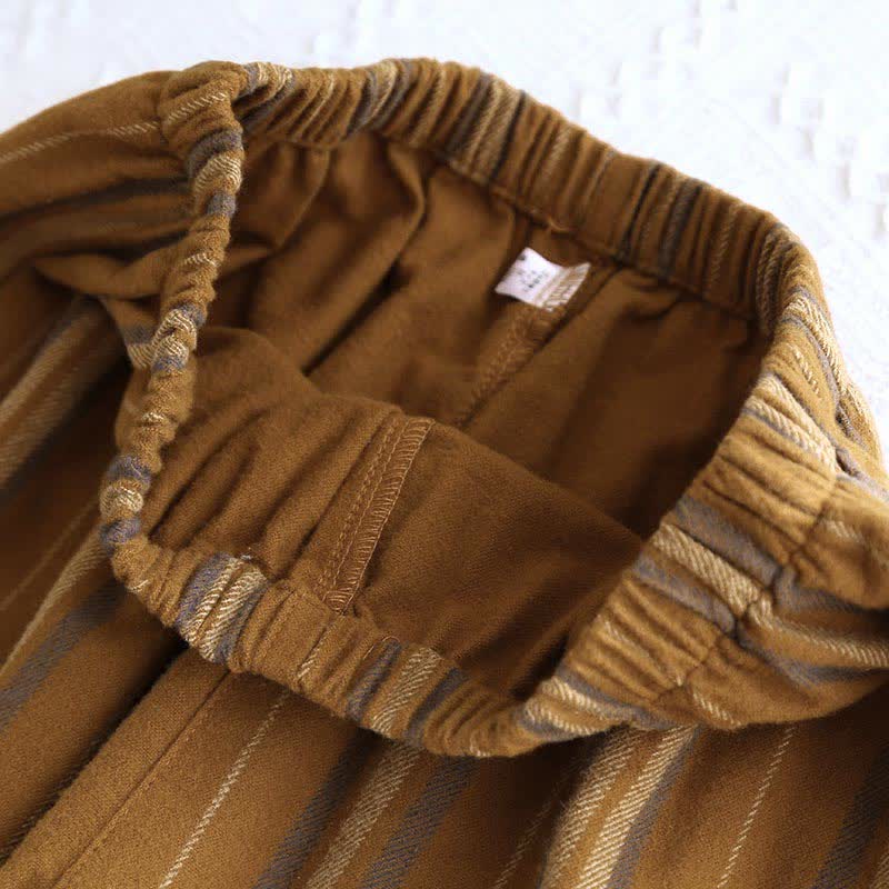 Pyjama-Set aus gebürsteter Baumwolle mit Streifen - image 7