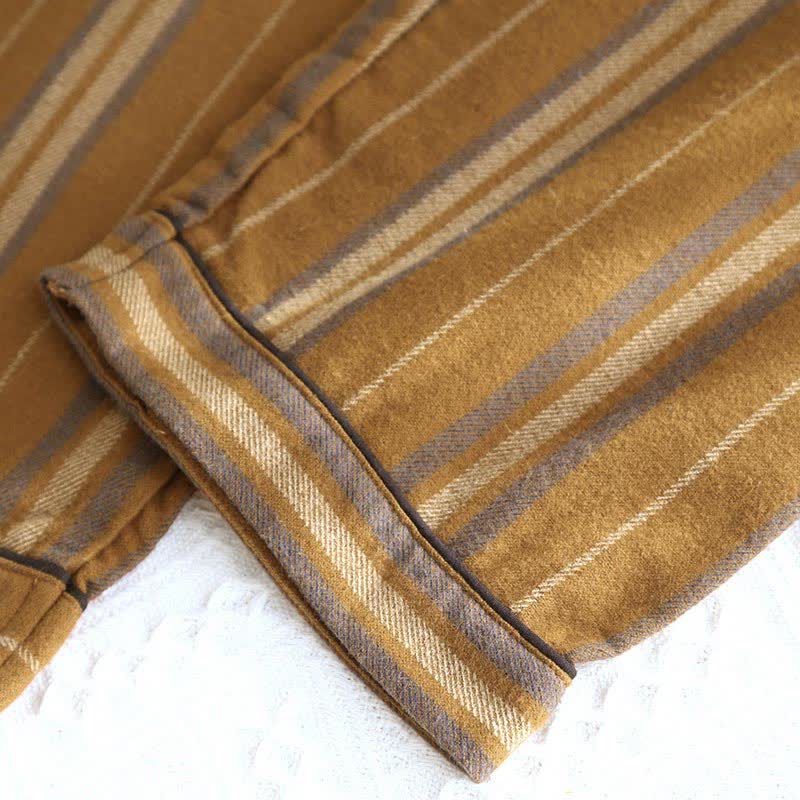 Pyjama-Set aus gebürsteter Baumwolle mit Streifen