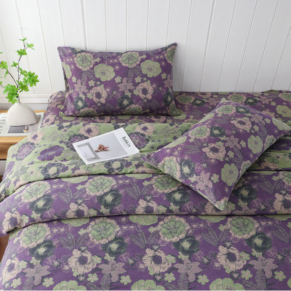 Doppellagige Gaze-Kissenbezüge mit Jacquard-Blumenmuster (2 Stück)
