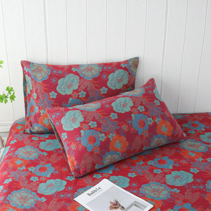 Doppellagige Gaze-Kissenbezüge mit Jacquard-Blumenmuster (2 Stück)