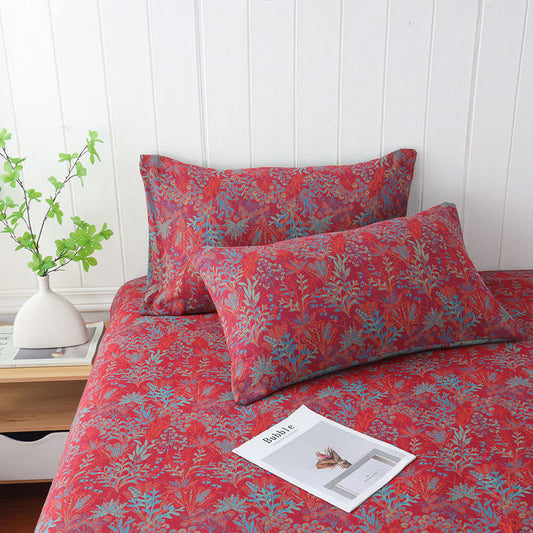 Doppellagige Gaze-Kissenbezüge mit Retro-Blumenmuster (2 Stück)