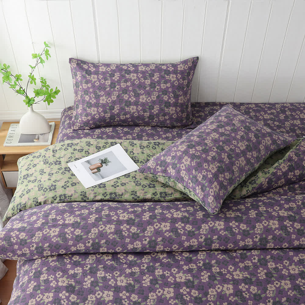 Weiche Kissenbezüge aus Baumwollgaze-Jacquard mit Blumenmuster (2 Stück)