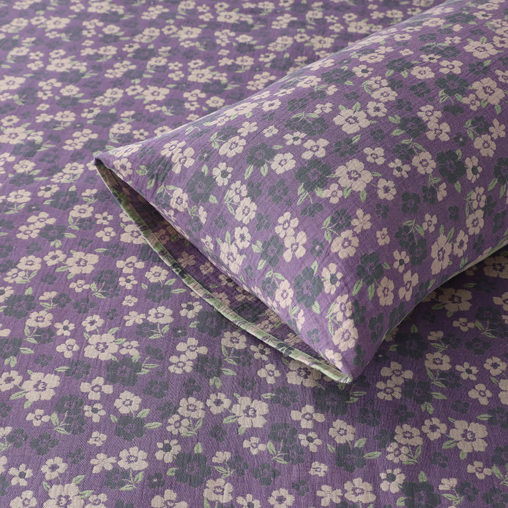 Weiche Kissenbezüge aus Baumwollgaze-Jacquard mit Blumenmuster (2 Stück)