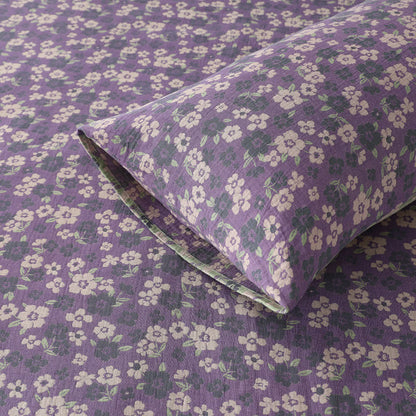 Weiche Kissenbezüge aus Baumwollgaze-Jacquard mit Blumenmuster (2 Stück)