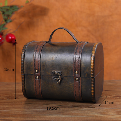 Vintage Tisch-Aufbewahrungsbox aus Holz mit Griff