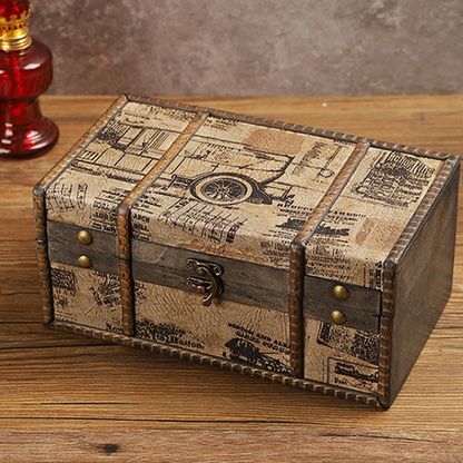 Vintage Tisch-Aufbewahrungsbox aus Holz