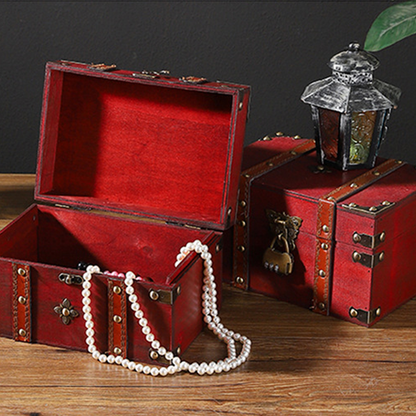 Aufbewahrungsbox für Schmuck im Vintage-Stil aus Holz