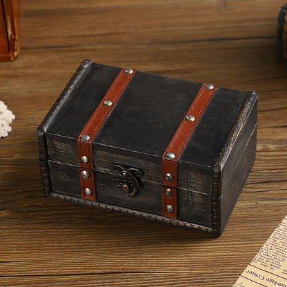 Funktionale Aufbewahrungsbox aus Holz im Retro-Stil