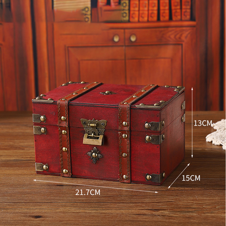 Aufbewahrungsbox für Schmuck im Vintage-Stil aus Holz