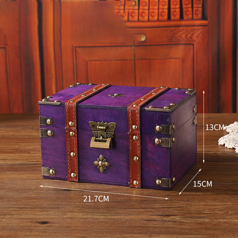 Aufbewahrungsbox für Schmuck im Vintage-Stil aus Holz
