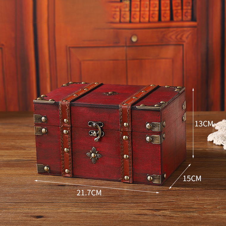 Aufbewahrungsbox für Schmuck im Vintage-Stil aus Holz