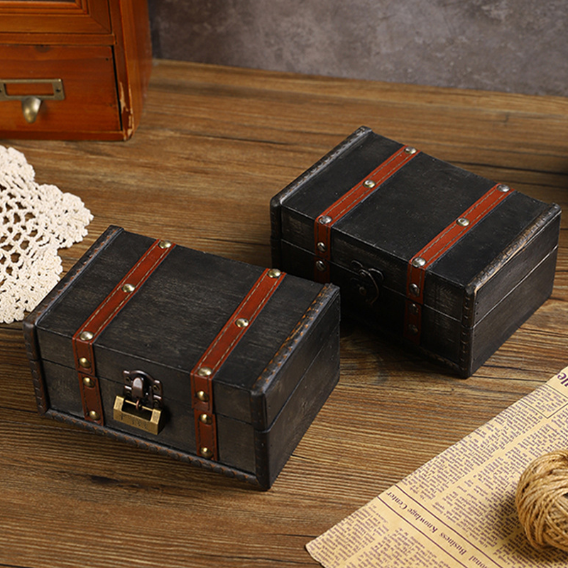 Funktionale Aufbewahrungsbox aus Holz im Retro-Stil