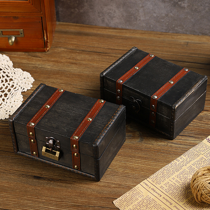 Funktionale Aufbewahrungsbox aus Holz im Retro-Stil