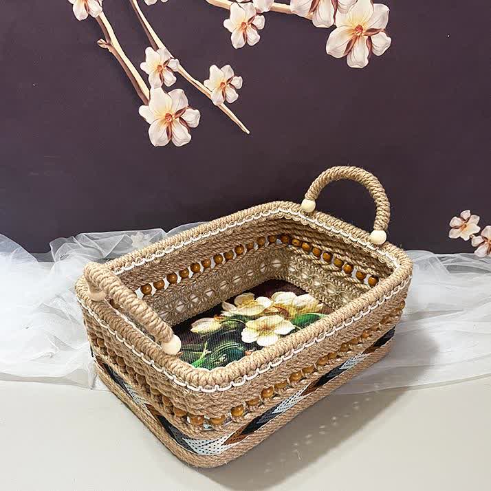 Funktioneller Aufbewahrungskorb mit Blumenmuster für den Tisch