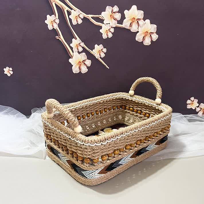 Funktioneller Aufbewahrungskorb mit Blumenmuster für den Tisch