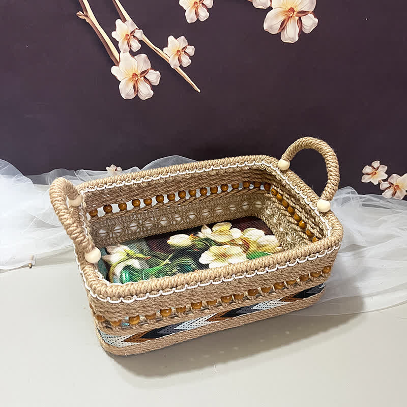 Funktioneller Aufbewahrungskorb mit Blumenmuster für den Tisch