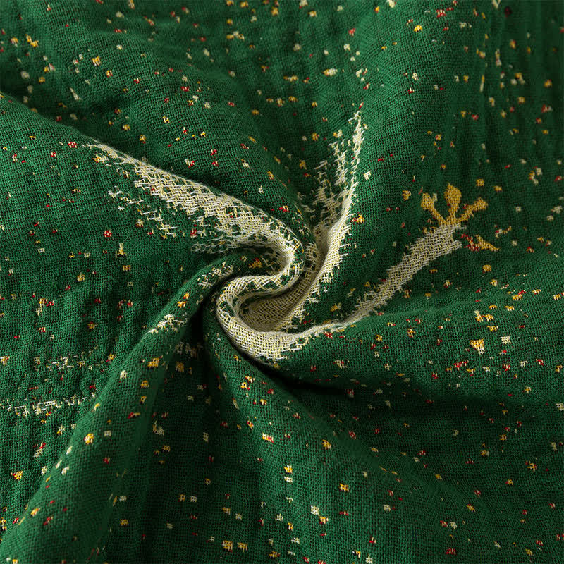 Elegante Wendedecke aus Gänse-Baumwollgaze mit Quasten