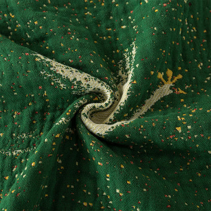 Elegante Wendedecke aus Gänse-Baumwollgaze mit Quasten