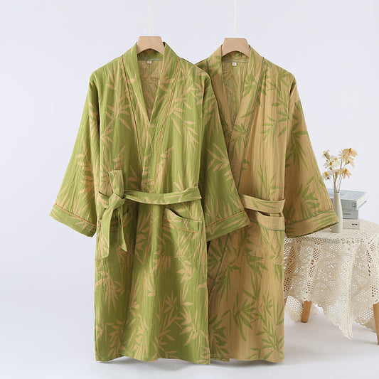 Bademantel aus Jacquard-Bambusbaumwolle im neutralen Stil