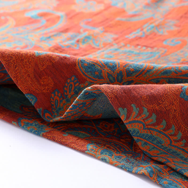 Schnelltrocknender Bademantel aus Baumwollgaze-Jacquard im Retro-Stil