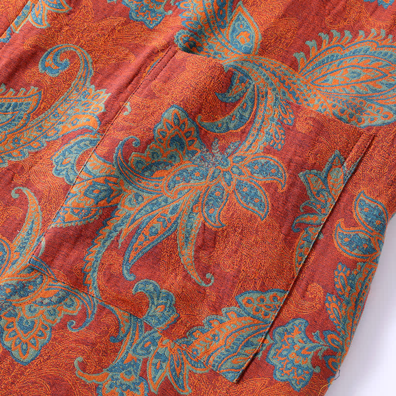 Schnelltrocknender Bademantel aus Baumwollgaze-Jacquard im Retro-Stil