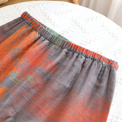 Pyjama-Set aus Jacquard-Baumwollgaze mit Reversausschnitt