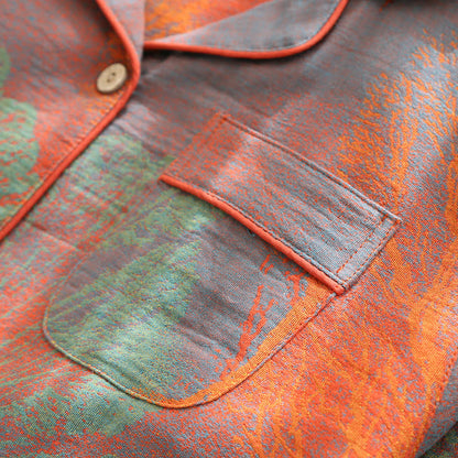 Pyjama-Set aus Jacquard-Baumwollgaze mit Reversausschnitt