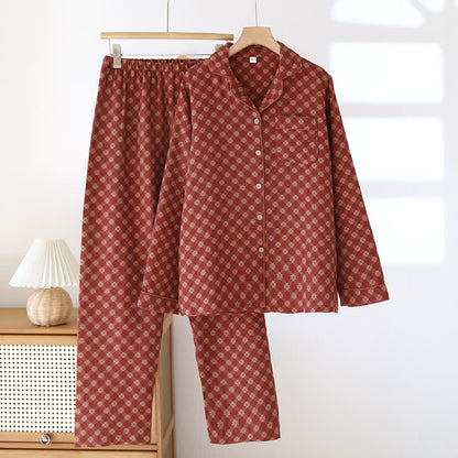 Nachtwäsche-Set aus Jacquard-Baumwollgaze-Cardigan