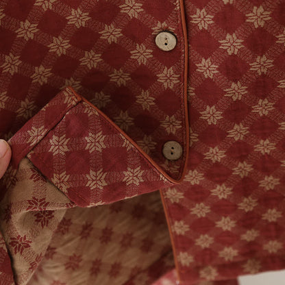 Nachtwäsche-Set aus Jacquard-Baumwollgaze-Cardigan