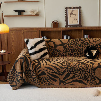 Chenille Couchbezug mit Vintage-Kunstpflanzen und Blumenmuster
