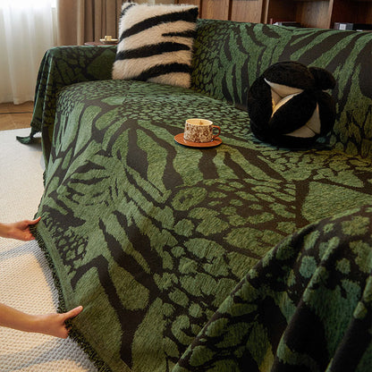 Chenille Couchbezug mit Vintage-Kunstpflanzen und Blumenmuster