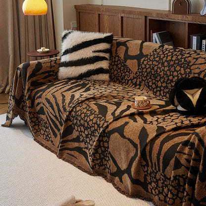 Chenille Couchbezug mit Vintage-Kunstpflanzen und Blumenmuster