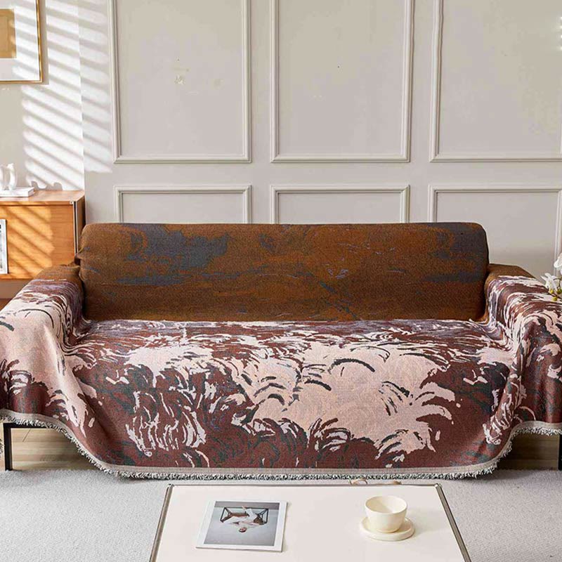 Sofabezug mit Pflanzenmotiv im Retro-Malerei-Stil
