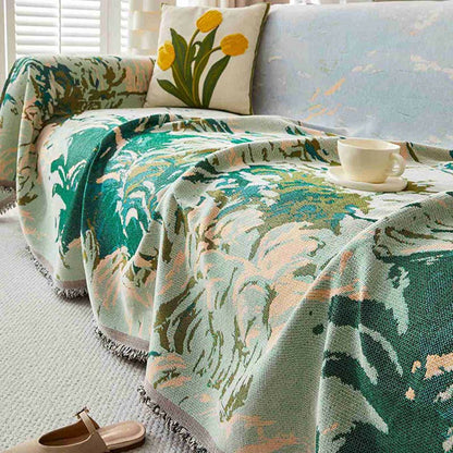 Sofabezug mit Pflanzenmotiv im Retro-Malerei-Stil